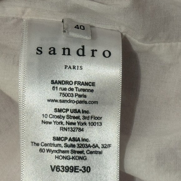 Sandro Women's Coral Red Colarless Blazer Jacket Size:40(US:M) Lined Pockets Zip - Picture 10 of 16